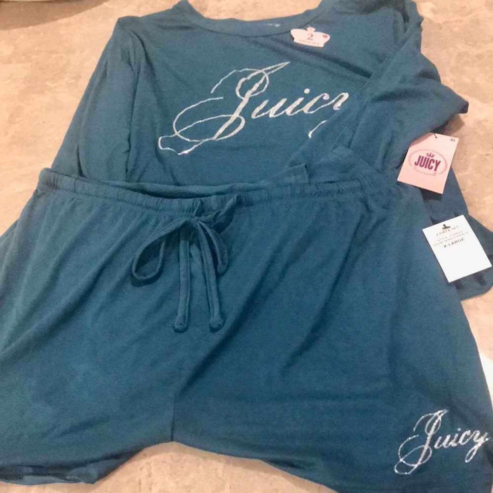 NWT Juicy Couture Blingy pajama set/ shorts & long sleeve top